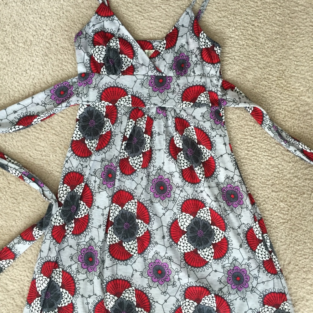Gray Geometric Floral Sundress